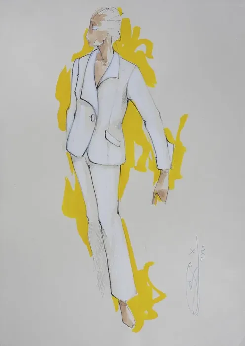 Framed Print : Fashion sketch, fashion design