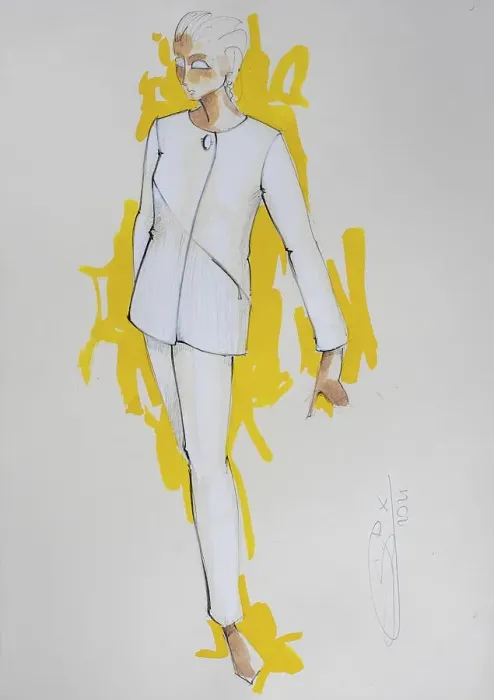 Framed Print : Fashion sketch, fashion design