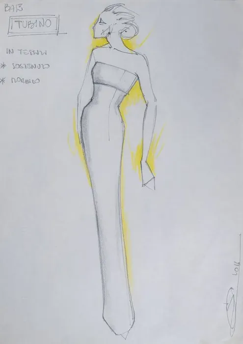 Framed Print : Fashion sketch, fashion design