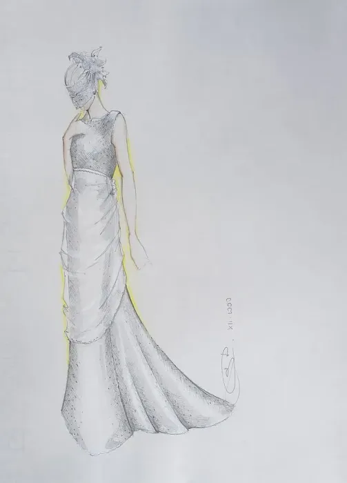 Framed Print : Fashion sketch, fashion design
