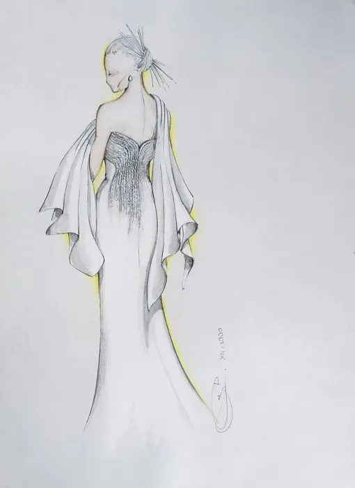Framed Print : Fashion sketch, fashion design Framed Print : Fashion sketch, fashion design