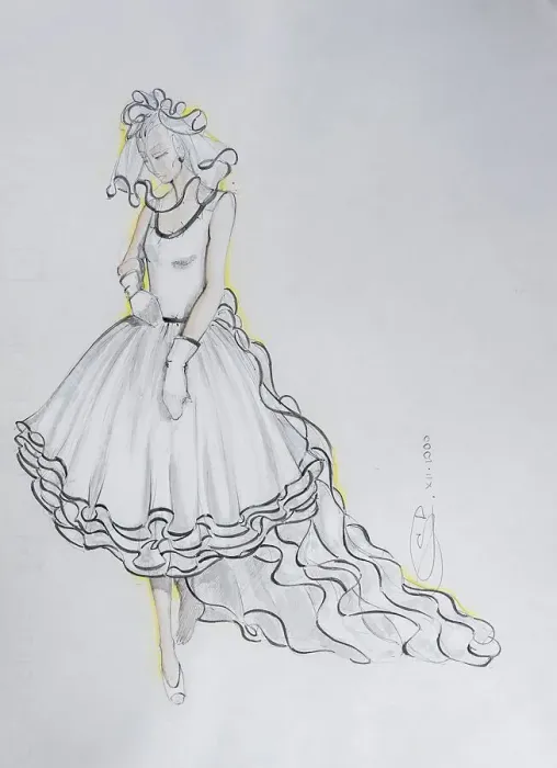 Framed Print : Fashion sketch, fashion design Framed Print : Fashion sketch, fashion design