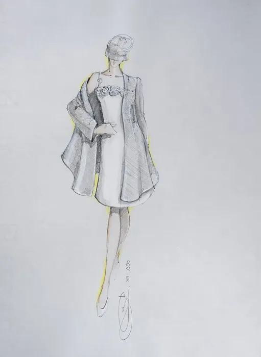 Framed Print : Fashion sketch, fashion design