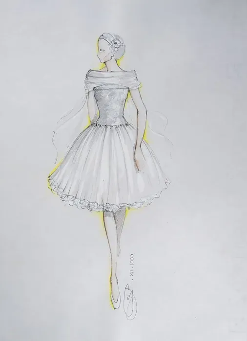 Framed Print : Fashion sketch, fashion design
