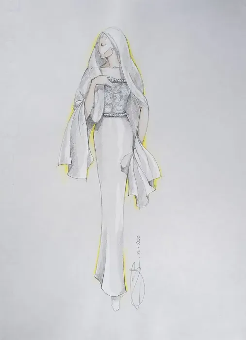 Framed Print : Fashion sketch, fashion design