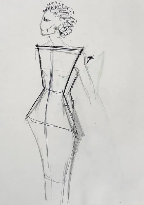 Framed Print : Fashion sketch, fashion design