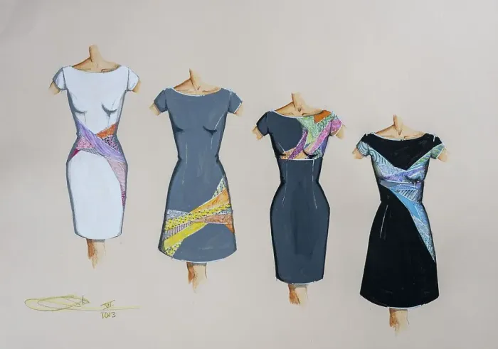 Framed Print : Fashion sketch, fashion design