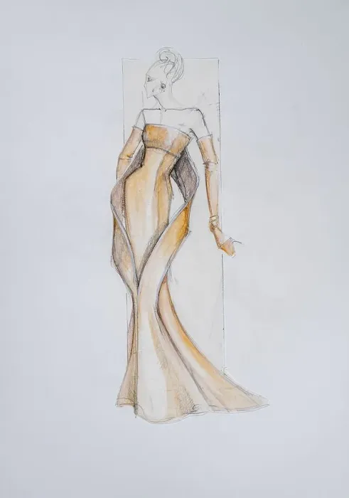 Framed Print : Fashion sketch, fashion design Framed Print : Fashion sketch, fashion design