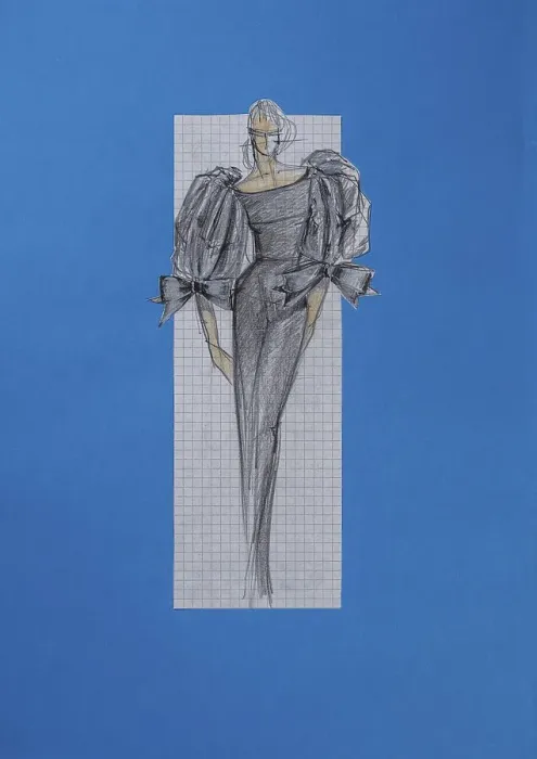 Framed Print : Fashion sketch, fashion design