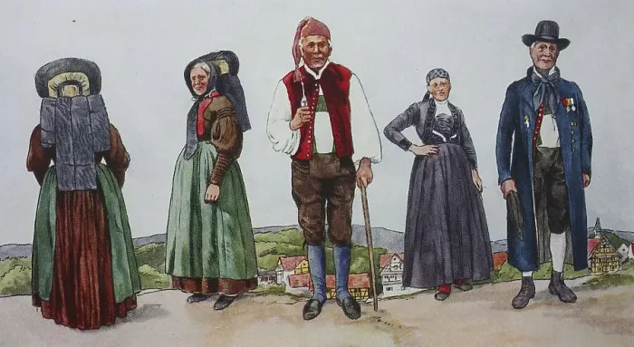 Framed Print : Fashion, Wuerttemberg, around the 19th century