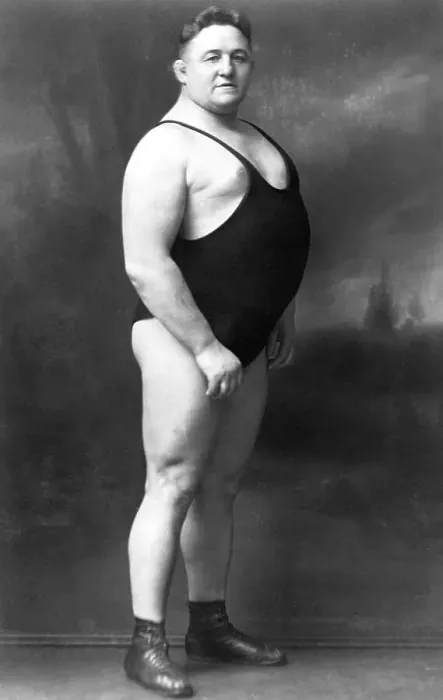 Framed Print : Fat wrestler, historic photograph, around 1913