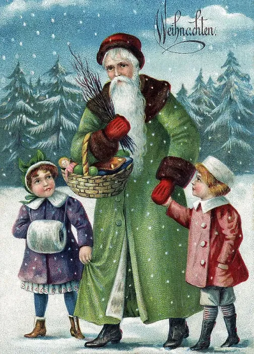 Framed Print : Father Christmas with children