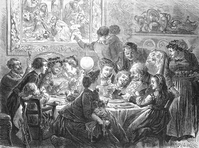 Framed Print : The Feast of the Kings, with the extended family at the table Framed Print : The Feast of the Kings, with the extended family at the table