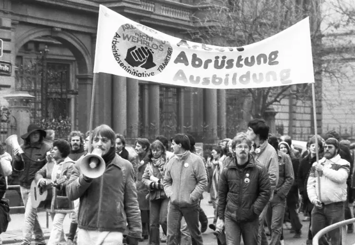 Framed Print : The Federal Congress of the Unemployed 1982 and the demonstration they organised under the slogan Unemployed
