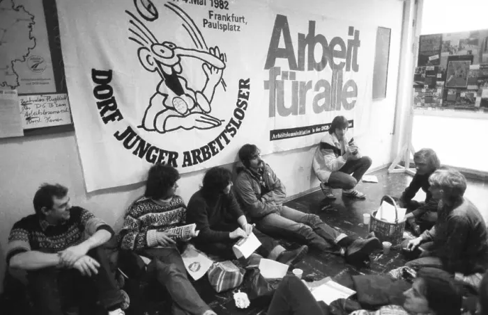 Framed Print : The Federal Congress of the Unemployed 1982 and the demonstration they organised under the slogan Unemployed