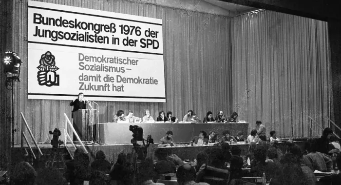 Framed Print : The Federal Congress of the Young Socialists in the SPD (Jusos) on 26