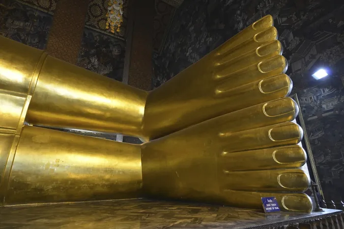 Framed Print : Feet of the statue of the Reclining Buddha