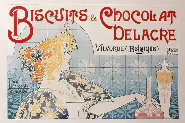 Framed Print : Female figure, Art Nouveau style