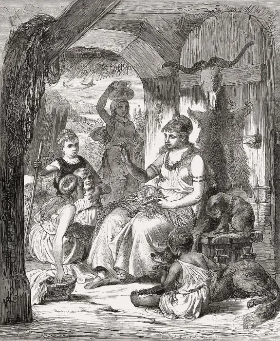 Framed Print : Female gender role, Germanic woman, 1st century