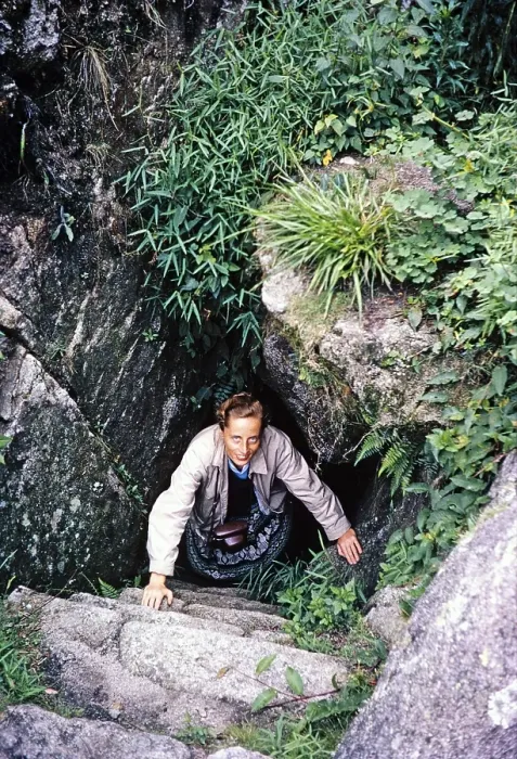 Framed Print : Female tourist exploring the ruins of Machu Picchu, Peru, South America around 1962, South America