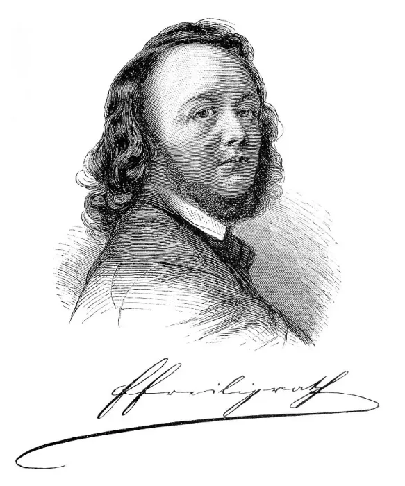 Framed Print : Ferdinand Freiligrath, after a portrait created during his stay in Duesseldorf