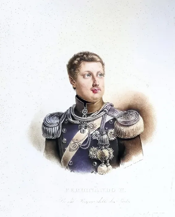 Framed Print : Ferdinand II. Charles (born 12 January 1810 in Palermo, died 22 May 1859 in Caserta) from the House of Bourbon was King of both Sicilies, Historical, digitally restored reproduction from a 19th century original, Record date not stated