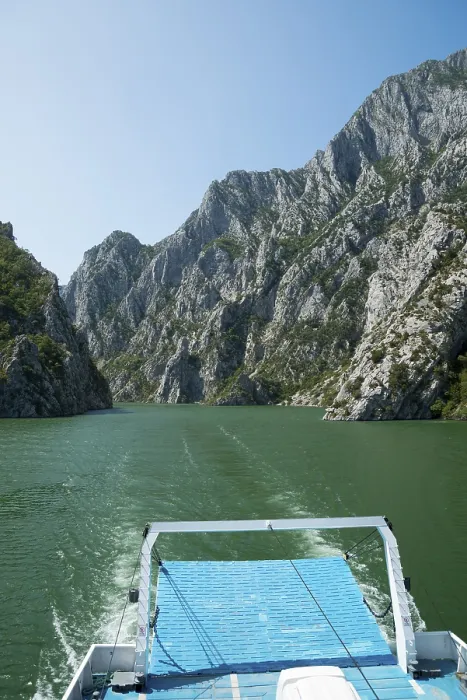 Framed Print : Ferry Alpine, Koman Reservoir, River Drin, Albania