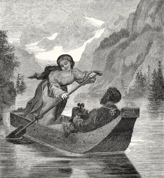 Framed Print : The ferrywoman of the Koenigssee