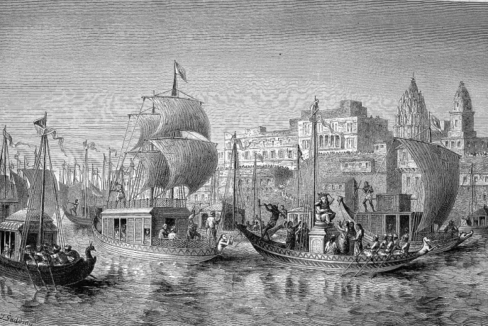 Framed Print : Festival for the god Ganesa in Benares in 1880