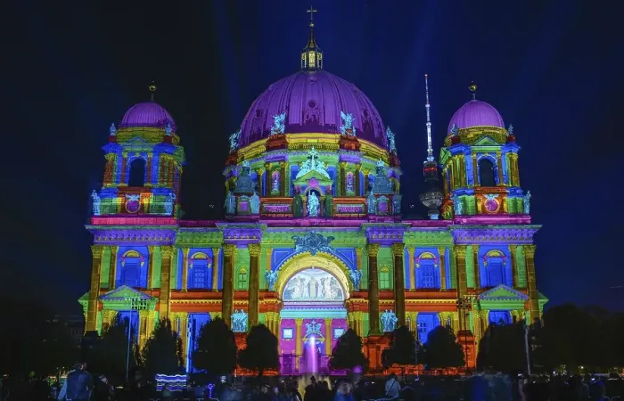 Framed Print : Festival of Lights, Berlin Cathedral Framed Print : Festival of Lights, Berlin Cathedral