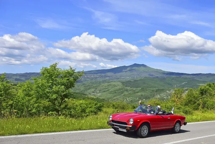 Framed Print : Fiat 124 Spider convertible, classic car