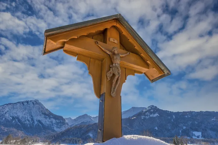 Framed Print : Field Cross, near Oberstdorf, Oberallgaeu