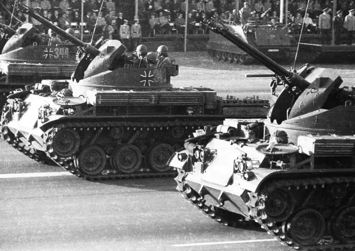 Framed Print : The field parade, a weapons display by all units of the Bundeswehr and NATO on 22 March 1972 in Wunstorf