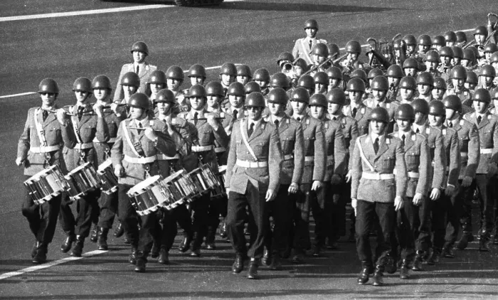 Framed Print : The field parade, a weapons display by all units of the Bundeswehr and NATO on 22 March 1972 in Wunstorf
