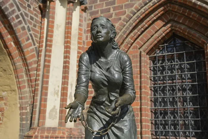 Framed Print : Figure of Grete Minde, Town Hall Framed Print : Figure of Grete Minde, Town Hall