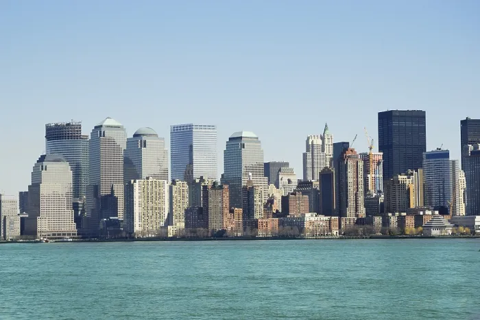 Framed Print : Financial district skyline, Manhattan