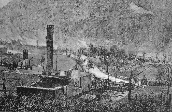 Framed Print : After the fire in Grindelwald, Bern