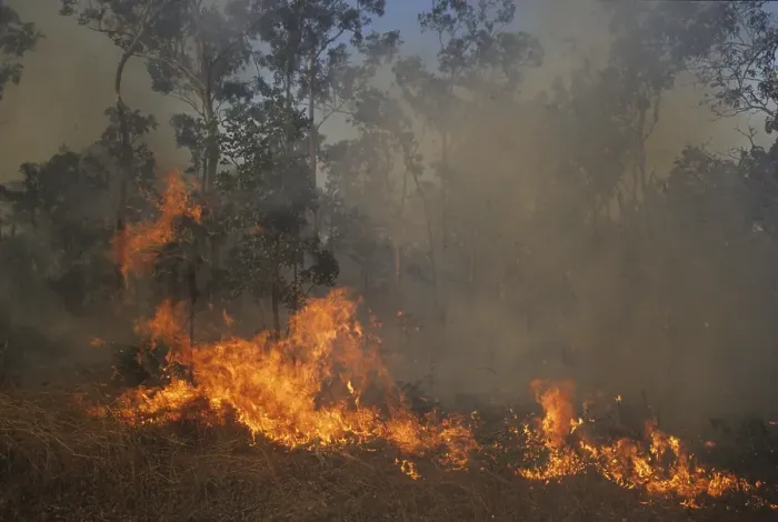 Framed Print : Fire in Kakadu National Park, Northern Territory, Australien