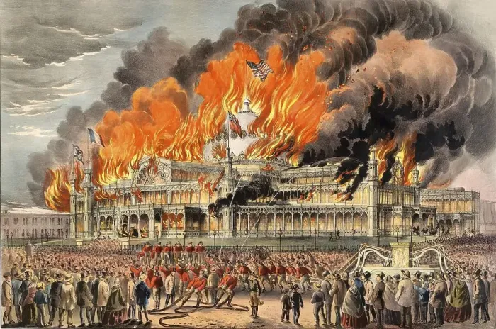 Framed Print : Fire of the New York Crystal Palace Framed Print : Fire of the New York Crystal Palace