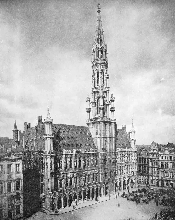 Framed Print : One of the first autotype photographs of the Brussels Town Hall Framed Print : One of the first autotype photographs of the Brussels Town Hall