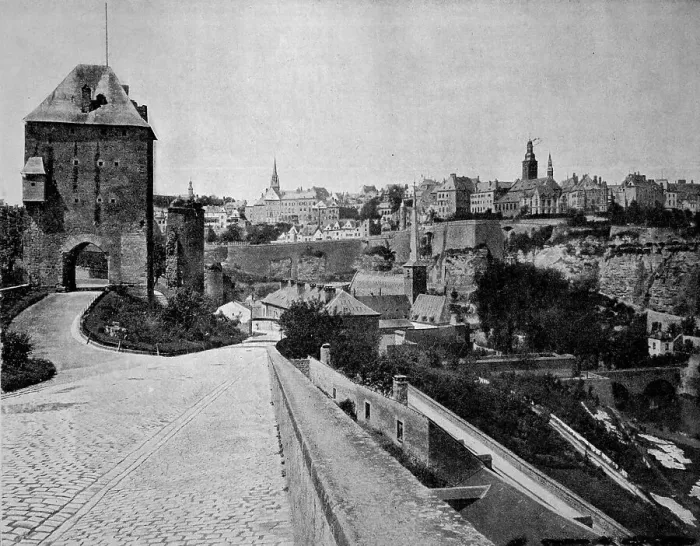 Framed Print : One of the first autotype photographs of the city of Luxembourg