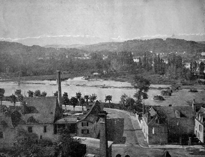 Framed Print : One of the first autotype photographs of the Pyrenees near Pau