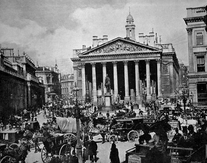 Framed Print : One of the first autotype photographs of the Royal Exchange in London