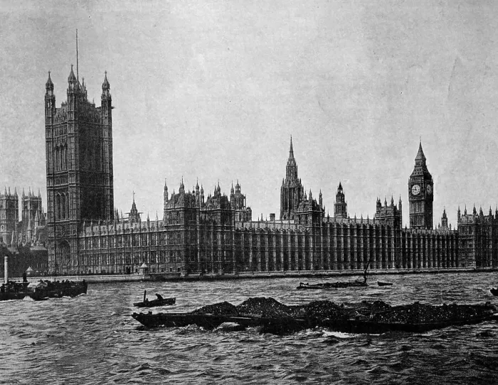 Framed Print : One of the first autotype photographs of Westminster in London