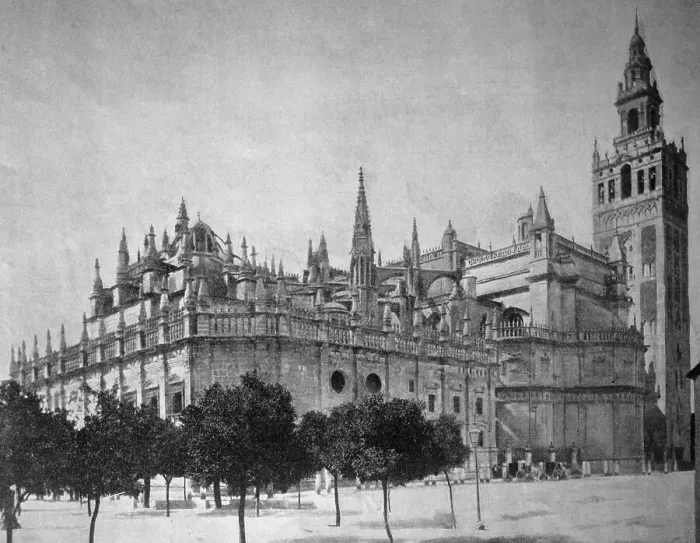 Framed Print : One of the first autotypes of the Cathedral of Seville Framed Print : One of the first autotypes of the Cathedral of Seville