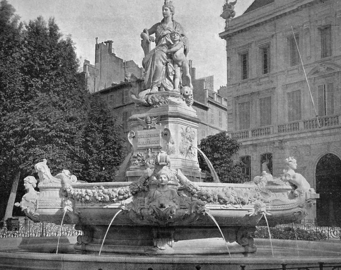 Framed Print : One of the first autotypes of the Estrangin Fontaine fountain