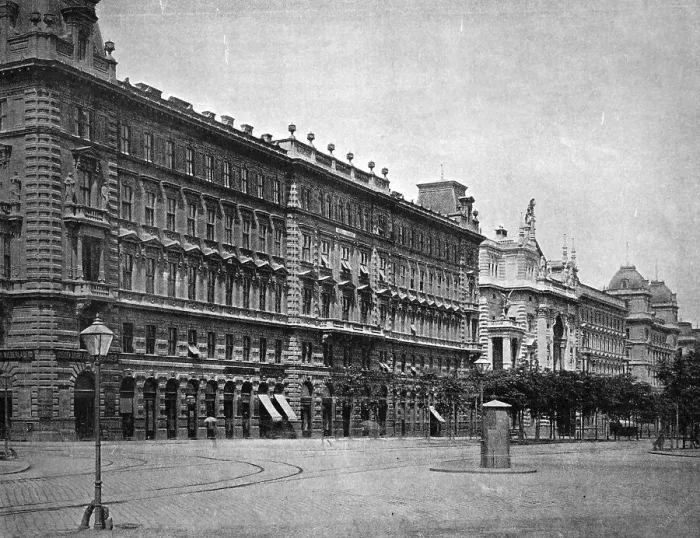Framed Print : One of the first autotypes of the Hotel de France in Vienna