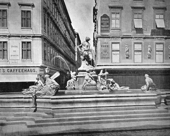 Framed Print : One of the first autotypes of the new Marktbrunnen Fountain