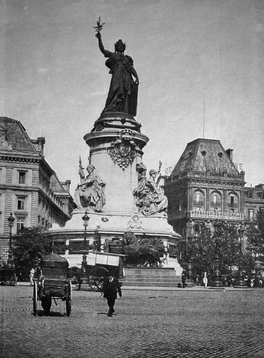 Framed Print : One of the first autotypes of Place de la Republique