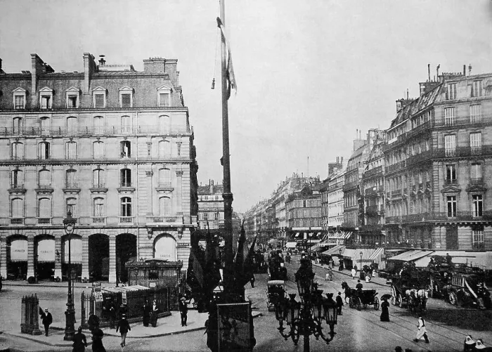 Framed Print : One of the first autotypes of the Rue Saint-Lazare in Paris Framed Print : One of the first autotypes of the Rue Saint-Lazare in Paris